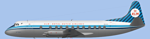 David Carter illustration of KLM Viscount PH-VII